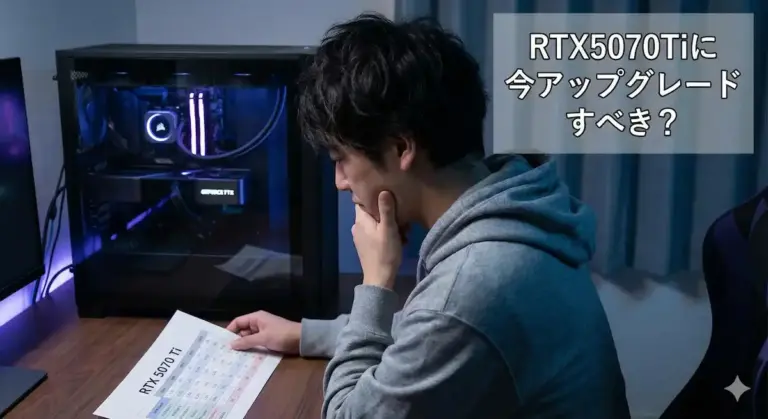RTX5070Tiへのグラボアップグレードを検討する日本人ユーザーとゲーミングPC